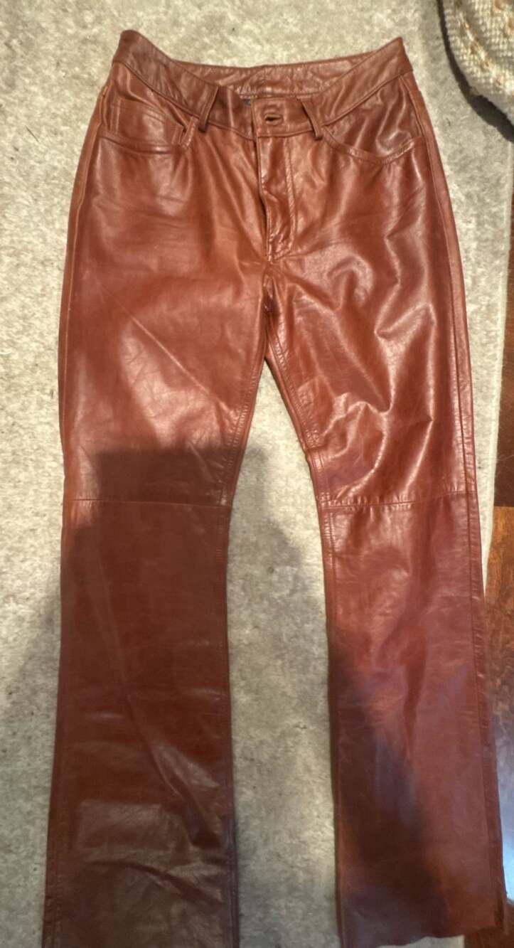 Express Brown Genuine Leather Pants Size 1/2